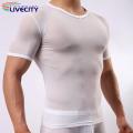 Summer T-shirt Ultra-thin Transparent See-Through Tee Shirt. 