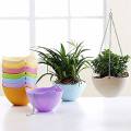 Pack of 2 Hanging Planters - Plastic Resin Chain Basket Hanging Flower Planter Pots with Chain. 