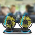 12v Long Neck Car Dashboard Ac Fan Double Headed 360 Degree Rotation 2 Speeds Adjustable Universal Rikshaw SUV Truck. 