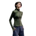 gym clothes women's skinny jacket tight yoga wear long sleeve running zip jacket wind sports top new. 