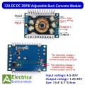 12A 20W DC-DC Car Power Supply Voltage Regulator Buck Converter 8A/100W 12A Max DC 5-40V to 1.2-36V Step Down Volt Convert Module DC-DC Power Module Buck Module by Electrica. 