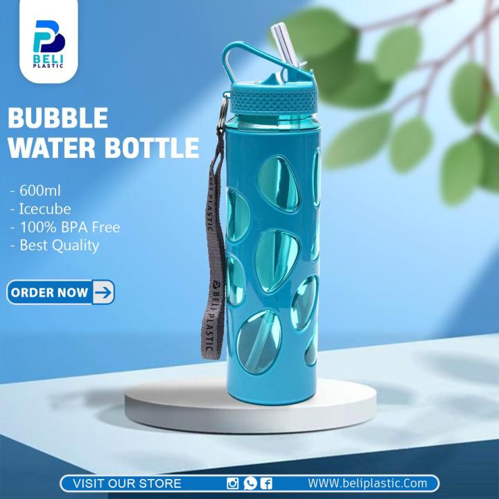 Sports Water Bottle | Ice Cube Tube | Plastic Water Bottle 600ml For School ,Offices ,Gym etc