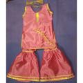 2pc sharara gharara golden gotta work on baby pink silk cute girl dress. 