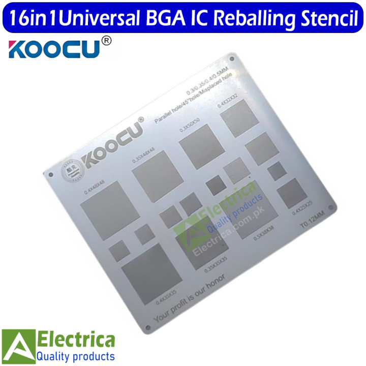 YAXUN Universal 0.3/0.35/0.4/0.5/Parallel/45 Degrees Hole 0.12MM BGA IC Reballing Stencil Direct Heat Template  for Mobile Phone Reballing Repair 16 in 1 by electrica