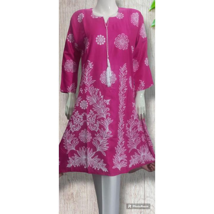 Archi Gulaabi Stylish Block Printed Stitched Arabic Lawn Frok Women & Girls Kurti Casual Shirt Very soft & Comfortable