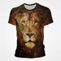 African lion graphic t shirt for men cool 3D printed T-shirt tops animal tees personality streetwear trend tops Funny T shirts. 