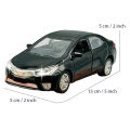 Toyota Corolla Grande Diecast Metal Model Toy Car Collection With Lights and Sounds Pull Back Action - Size Approx. 5 Inch - Black. 