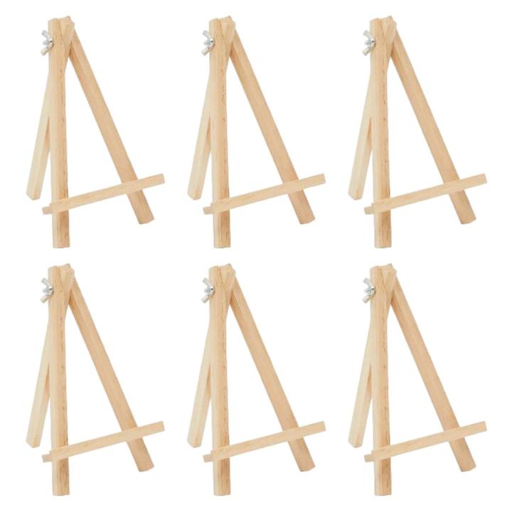 6 piece Wooden Easel Stand for Canvas - For 4 inches Canvas (Canvas Stand easel Wooden Tripod Easel Display Painting Stand Canvas Holder)