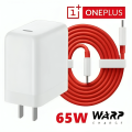 65 watt WARP Charger for OnePlus All Models With Data Cable |Warp Charger for OnePlus with Fast Charging Cable USB C to USB C - 65W Power Adapter. 
