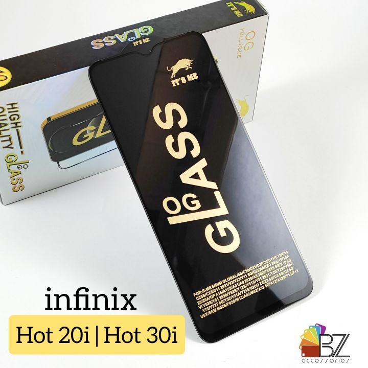 infinix HOT 20i / HOT 30i - Oleophobic coated OG Gorilla Glass - Most Premium Quality - Full Coverage Tempered Glass - Extra Smooth touch - With Cleaning Wipes
