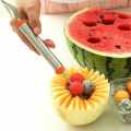 2 in 1 Melon Baller Scoop Dig Scoop with Fruits Carving Knife for Fruit Salads, Garnishes, Deserts, Cakes, Ice Cream Scooper Stainless Steel. 