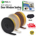Pack of 2 Black Dtype Tape for Door and Window, Self Adhesive D-type Rubber Foam Sealing Tape for Sound Proofing, Dust Stopper, Air and Insect Control. 