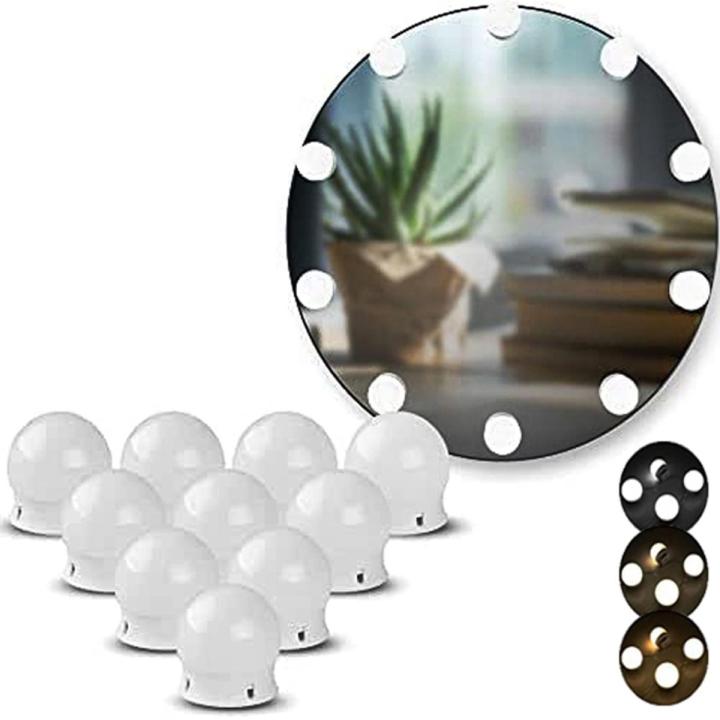Price Tag - Vanity Lights for Mirror Dimmable Mirror Lights Stick On, 3 Colors Makeup Light, Makeup Mirror Lights, Vanity Lighting Fixtures, USB Powered Vanity Lights for Mirror,  3 Colors Hollywood Style LED Makeup Mirror Lights