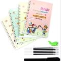 Magic Practice Copybook(4 BOOKS+10 INK REFILL) Book For Montessori Children Tracing Handwriting First Learning Books Kids Preschool. 