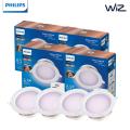 Philips WiZ WiFi Recessed RGB Downlight- Dia 4" 6.5W- Pack of 4- 16 million colors- Voice control with Google Assistant, Alexa or Siri shortcuts. 