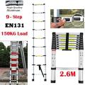 Mult-Purpose Extendable Ladder Alminium Telescopic Ladder 3.8 Meter 13 steps LoFeet Ladder Telescopic Ladder. 