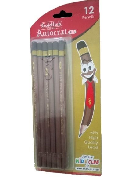 Goldfish 12 pencils pack. autocrat 2HB 5000 / Lead pencil / led pencil / fine wood pencil / gold fish pancil / gold fish pincal