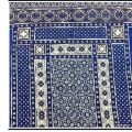 Saraki Ajrak Hand Block Printed Cotton Saree in Blue for Women Traditional Pakistani Dress. 