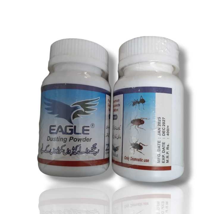 Pack of 2 Eagle Dusting Powder Kitchen Cockroach Killer LAAL BAIG MAR