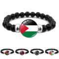Wholesale Palestinian Flag Bracelet Creative Personality Black Beaded Bracelet Jewelry for men and women. 