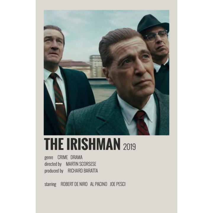 The Irishman Movie Posters Movies 2.0 Vinyl Paper Quotes Vintage Enthusiasts Posters Home Room Art Painting Wall Poster