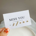 5 Pcs Pearl Crystal Small Ear Stud Earrings Set for Women Girls Fashion Ear Studs Ear Jewelry Encounter. 