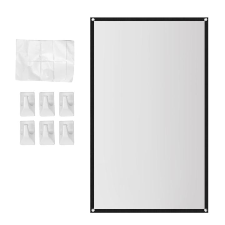 Home Projector Screen Creases Portable Projector Screen for Home Theater Outdoor HD White Foldable ...