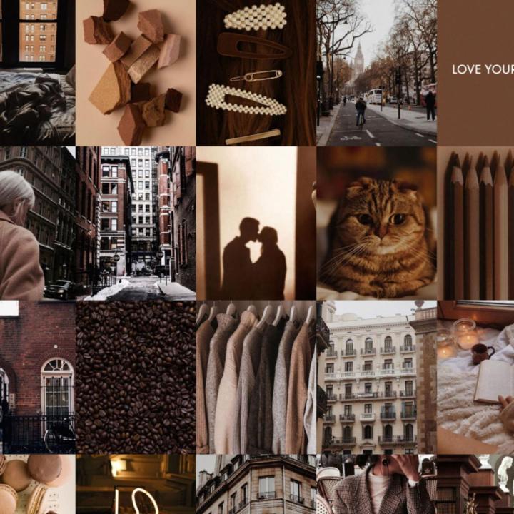 50 Brown  your Design poster Aesthetic Posters Wall Collage Kit--Set of 50 Pictures, 4x6 inch ，These modern wall And Room decore