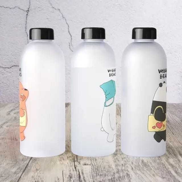 Safe and Leakproof Plastic Water Bottle Panda Bear and Polar Bear Transparent