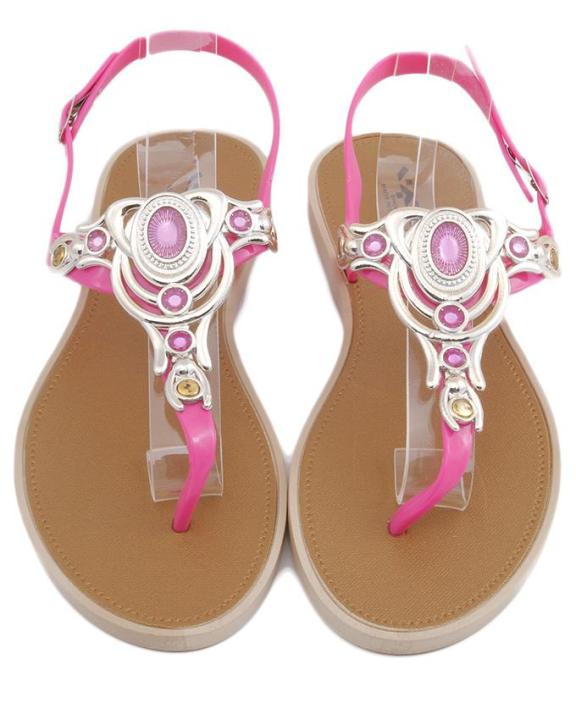 Maya Traders Pink Imported Italian Design Fancy Women's Stylish Flat Sandals - Comfortable Party & Casual Wear - S01
