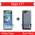 Oppo F17 Tempered Glass Screen Protector Polish Glass and Back Matte Protector Soft Skin Sheet Soft Film Protector - 2-in-1 Bundle. 