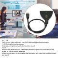 HD Multimedia Interface Hub Selector HD Multimedia Interface Switcher Automatic 3 in 1 Out Plug and Play 3 Port for Projector for Game Console. 
