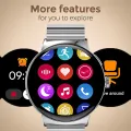Faster Nerv 4 Pro Smart Watch 3-in-1 metallic Silicon Strap and locket 1.43-Inch AMOLED Display Smartwatch with 7-10 Days Battery, Stylish Zinc Alloy Chain Locket, Smart Watch for Men and Women, Golden. 