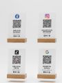 4mm Milky White Acrylic with Wooden Base || NFC Enabled & QR Code Acrylic Stand | | QR Scanner Stand | QR Code Standee | Wireless QR Code Scanner Display. 