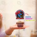 Pack of 12 Spiderman Theme Cupcake Toppers, Baby Boy & Girl Birthday Party Celebration & Perfect Birthday gift. 