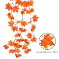 2.4m Artificial Maple Leaf String Autumn Home Decoration Leaves Garland Artificial Maple Leaves Vine Home Garden Decorations. 