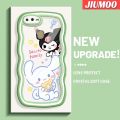 JIUMOO For OPPO A12 A12s A5s A7 A11K Case Cartoon Kuromi Sanrio Family Colorful Lovely Cream Wave Border Soft Clear Shockproof Phone Cases Creative Camera Transparent Casing Simple Silicone Protective Cover. 