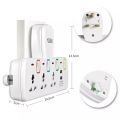 Mscien 3 Way Plug Extension with 2 USB Multiplug Wall Socket Extension with Individually Switches and Neon Indicators 13Amp Exte. 