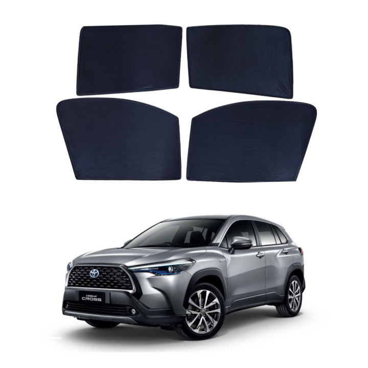 Toyota Corolla Cross 2024 Window Sun Shades Curtains Set of 4 Pcs | Black