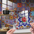 6x6 size Peel and stick backsplash tile stickers Decorative Self-adhesive Heat resistant Self adhesive kitchen tile decals Water resistant Glossy finish Bathroom splashback film for Home decor. 