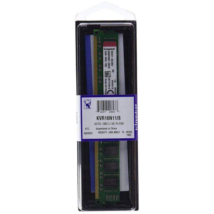 Kingston ValueRAM 8 GB 1600MHz DDR3 Memory for Desktop