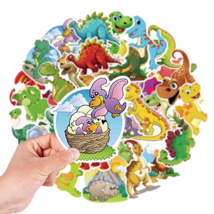 Dinosaur Stickers Clear Print Cartoon Dinosaur Diary Note Stationery Stickers