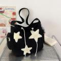 Women Star Pattern Corduroy Crossbody Bag Casual Tote Lady Large Capacity Shoulder Bag Girl Travel School Bookbag Handbag. 