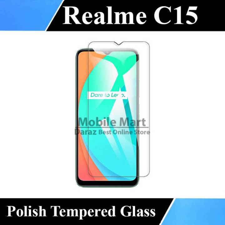 Realme C15 Tempered Glass Screen Protector Premium High Quality Polish Glass For C15
