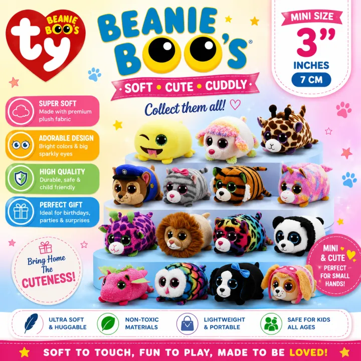 Ty Stackable TY Beanie Boos - Teeny Tys Mini Plush Toys Soft Stackable Collectables ...