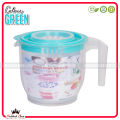 Mixer Bowl With Lid & Measuring Jug 2200ML - Plastic Bowl for Multipurpose Racket - Clear Rose Material - Made of high quality PP safe and stable-Usable in the dishwasher. 