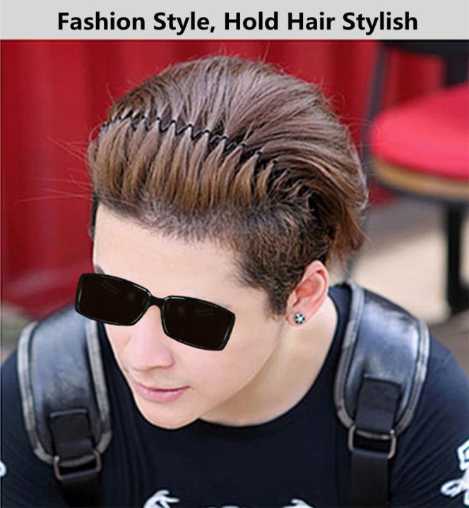 Pack%20of%202%20Black%20metal%20zigzag%20hair%20band/unisex/boys/hair%20band%20for%20men/modern%20catcher%20for%20men/women/spiral%20-%20Image%206