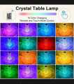 GST Crystal Diamond Touch Lamp With Remote 16 Colors Dimming Usb Rechargeable For Room Decor Aesthetic, For Bedroom Living Room Party Dinner. 