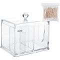 Cotton Bud Holder, Clear Acrylic Cotton Pad Holder Cotton Wool Holder, Cotton Bud Dispenser. 