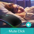 RGB Wireless Mouse With Stiched Mousepad - Slim & Silent 7 Colour LED Lights - Dual Mode 2.4G & Bluetooth Rechargable Portable Optical Office Mouse With USB Receiver - 3 Adjustable DPI Levels for Notebook, PC, Computer, MacBook. 